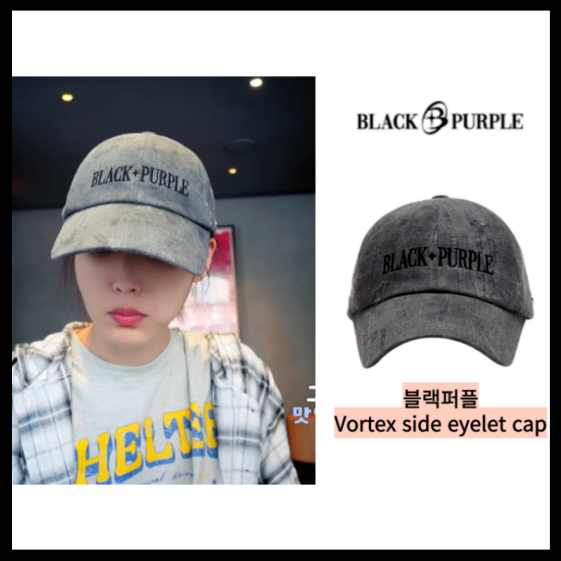 【BLACKPURPLE】24SS★ Vortex side eyelet cap Wear IU] Vortex side eyelet cap - charcoal - blackpurple