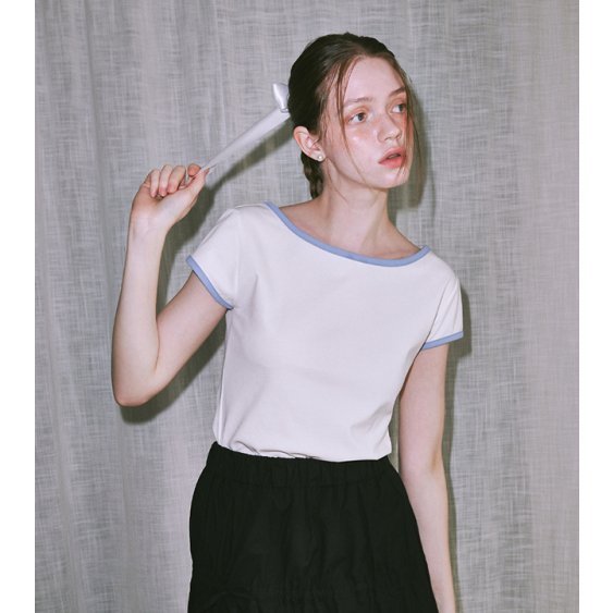 ★送料・関税込★RONRON★U NECK SILK RIBBON T SHIRT★ RONRON] U NECK SILK RIBBON T SHIRT 短袖T恤| 蝦皮購物