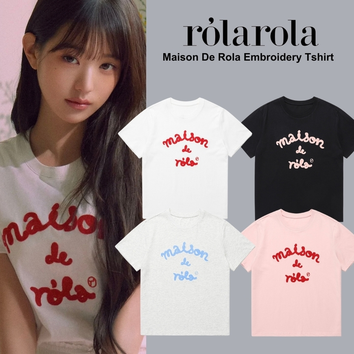 [JangWonyoung's Pick][rolarola]Maison De Rola 繡T恤(4色) /从韩国出发 | 蝦皮購物