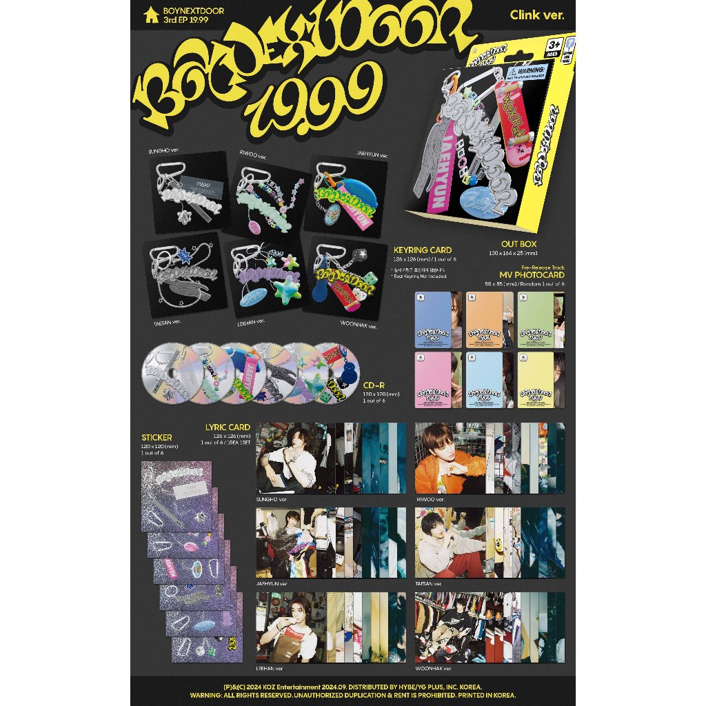 BOYNEXTDOOR - [19.99] 3rd EP ALBUM CLINK VER. (SET VER) | 蝦皮購物