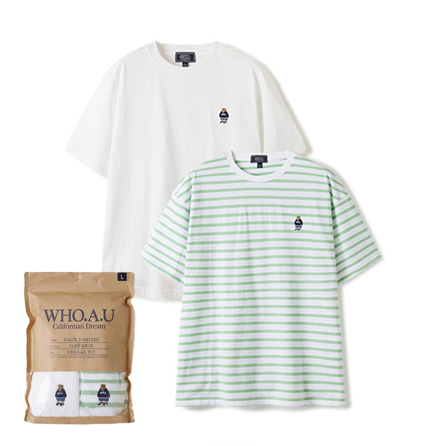 【韓国WHO.A.U フーアーユー】Steve Colorblock T-Shirt Steve Colorblock T-Shirt - 후아유닷컴