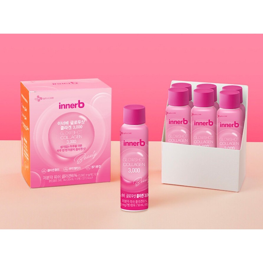 [CJ Innerb] Glowshot Collagen 3,000,膠原蛋白飲料,300ml(50ml x 6 瓶) | 蝦皮購物