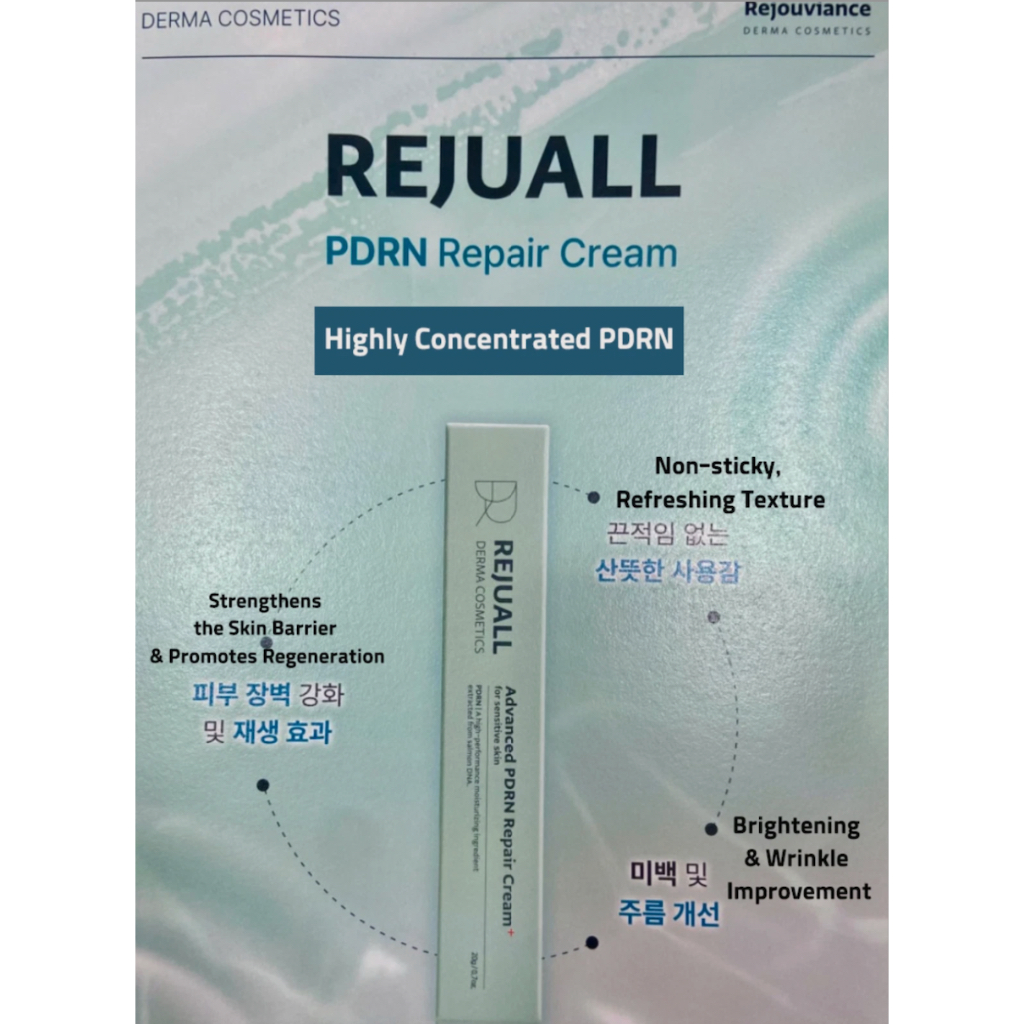 Crème Anti-Âge REJUALL à La PDRN 40g - Soin Coréen Réparateur Visage Et Cou