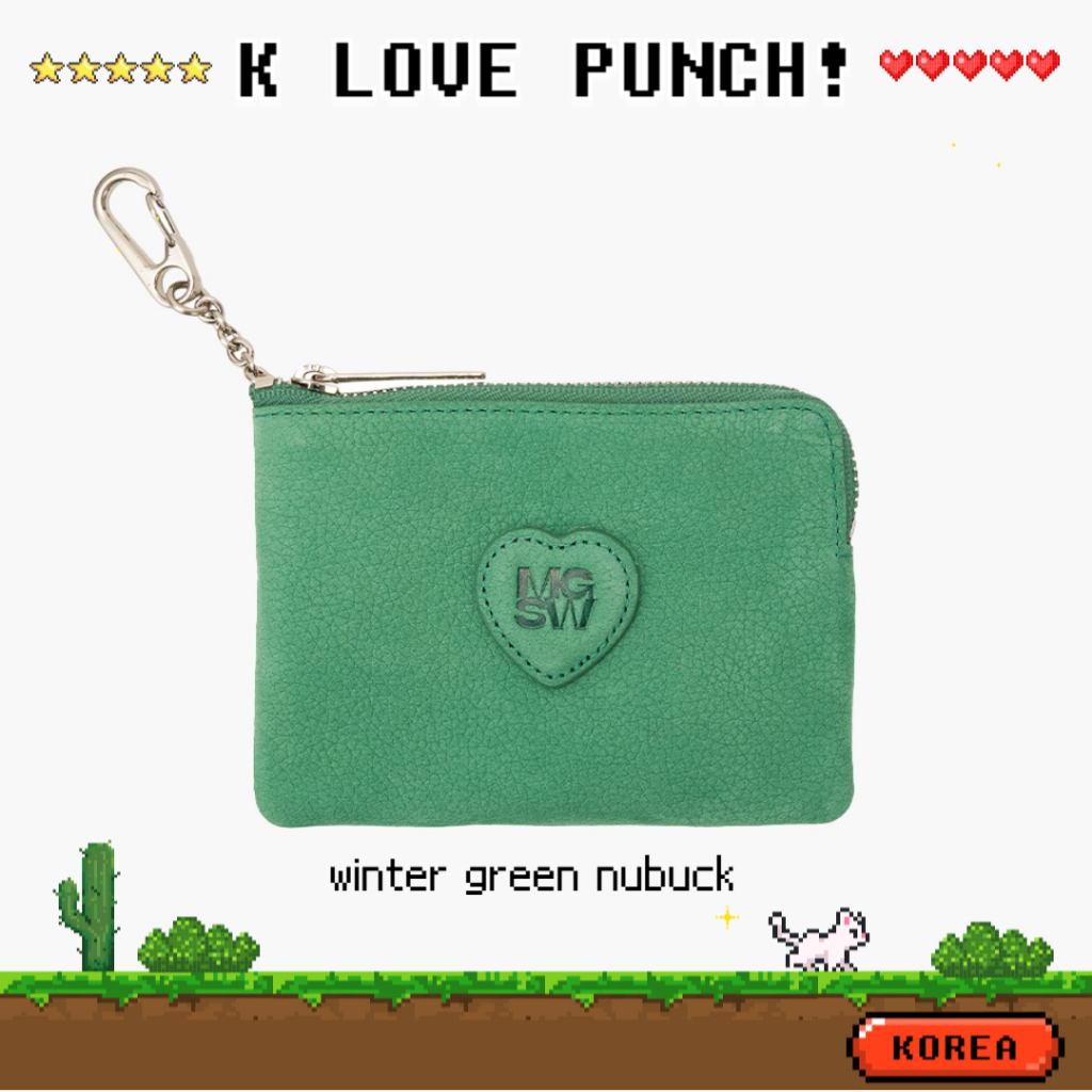 [Margesherwood ] / ☆ HEART ZIPPER WALLET / winter green 27b312d99298ddbb11e94a5be1bcd3