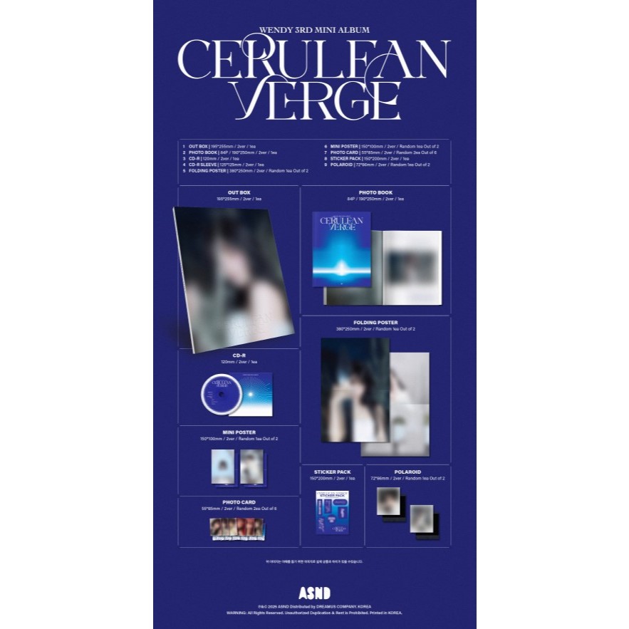 WENDY ( Red Velvet ) 3rd Mini Album Cerulean Verge | 蝦皮購物