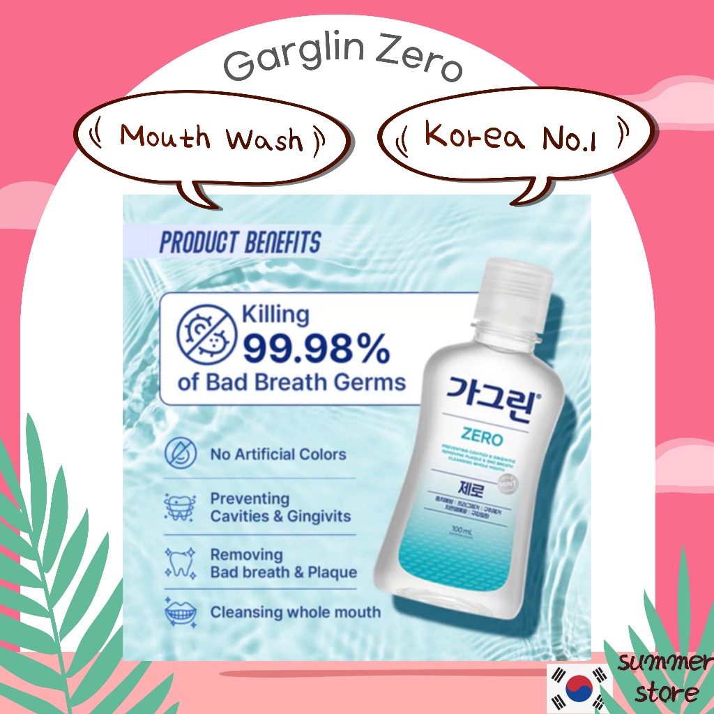 Garglin Zero(漱口水)由新鮮薄荷製成 100ml 3ea-Ready Stock! | 蝦皮購物
