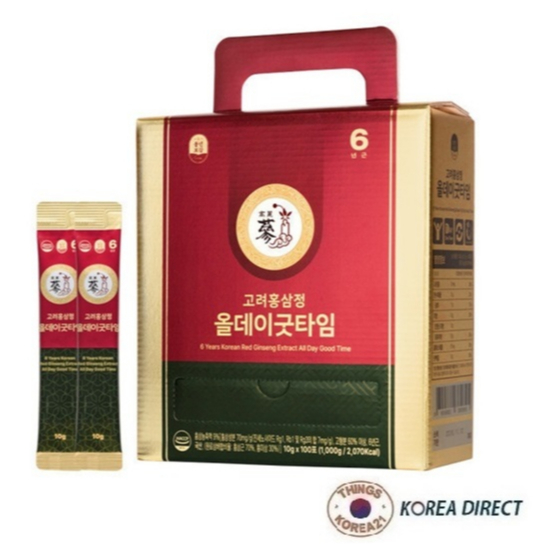 免運韓國6年根高麗紅蔘精ALL DAY GOOD TIME 紅蔘濃縮液10g x 100包現貨