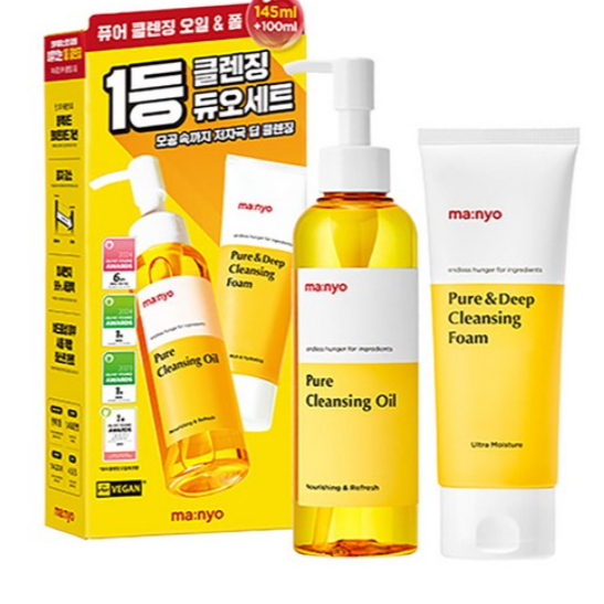 Manyo Pure Cleansing Oil & Foam Duo Set – 2pcs - 韓國美容、保濕、保濕 | 蝦皮購物