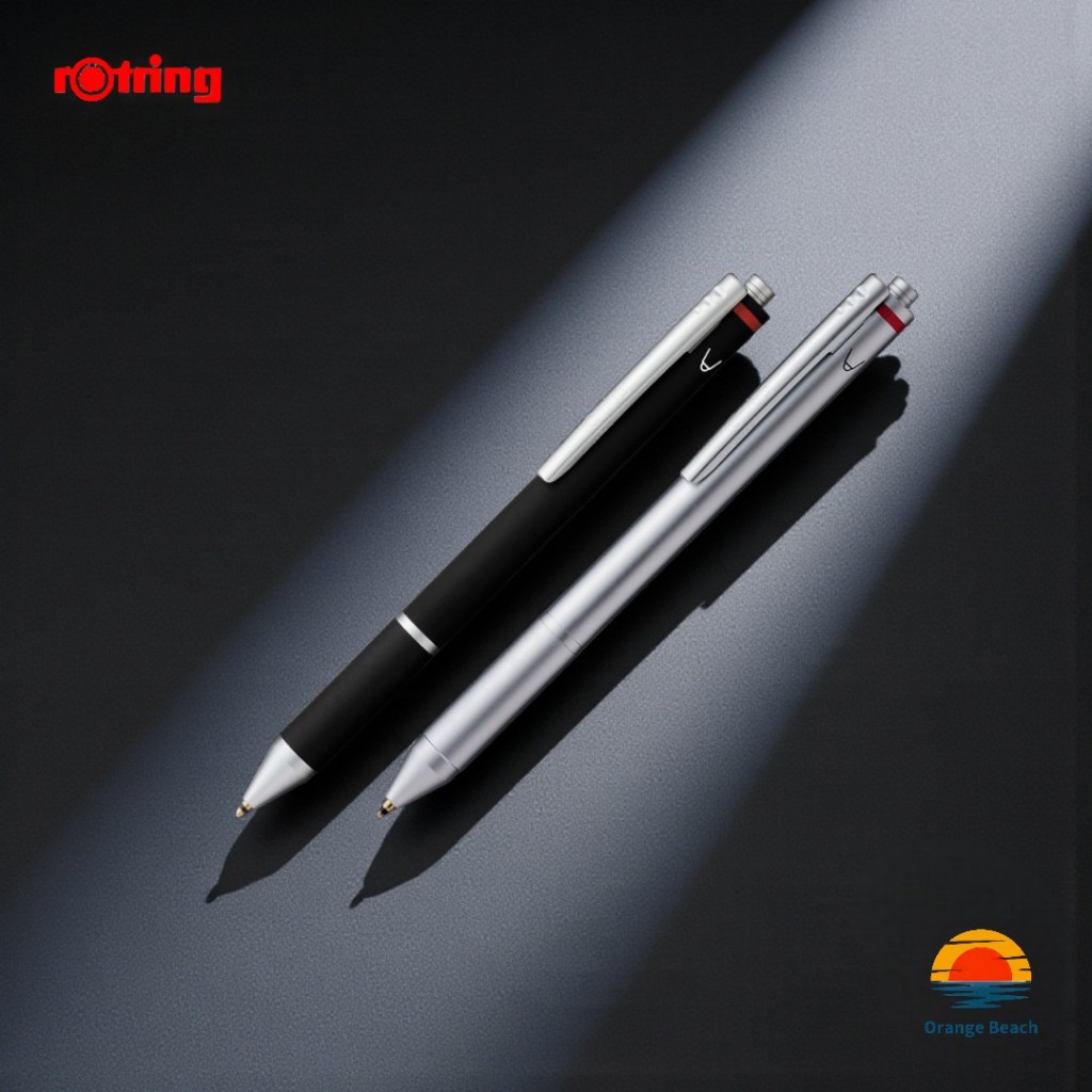 rOtring TrioPen三合一多功能筆/黑紅原子筆+0.5mm自動鉛筆/黃銅六角筆身/黑銀2色 | 蝦皮購物