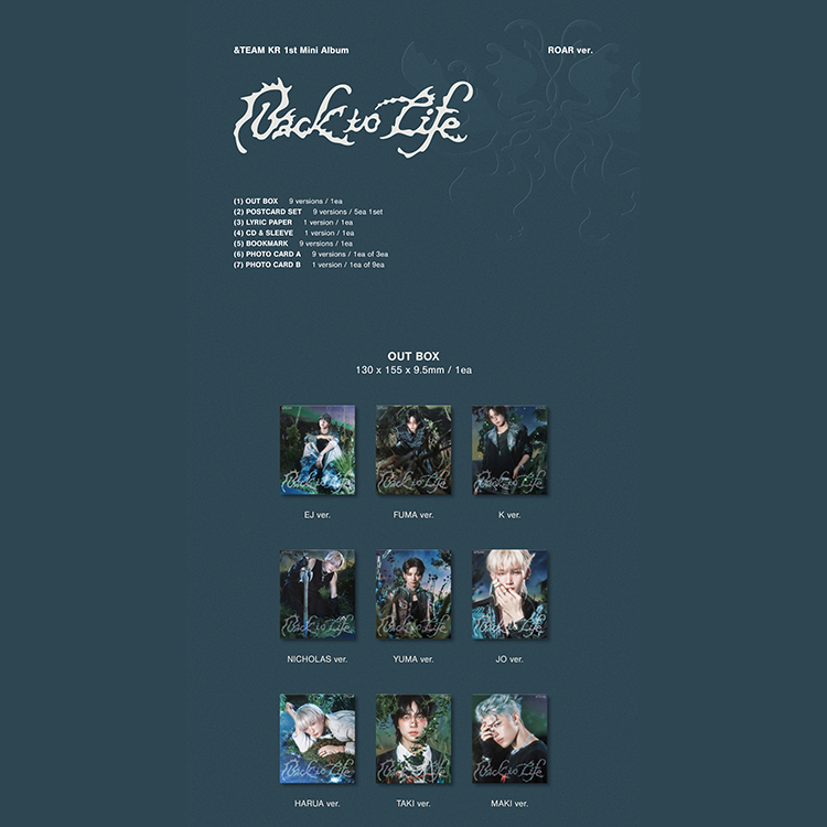 韓版&TEAM - 第1張迷你專輯[Back to Life] ROAR版(全9版套組)(WITHMUU