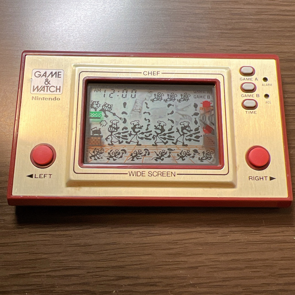 任天堂GAME AND & WATCH Chef Wide Screen 1981 遊戲機直接從日本掌上