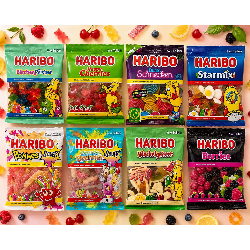 【德國進口】HARIBO 哈瑞寶軟糖｜小熊軟糖／酸味軟糖／櫻桃／牽手小熊｜多口味任選 | 蝦皮購物