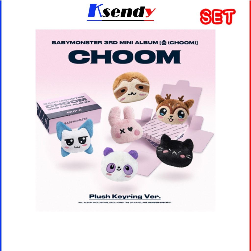 BABYMONSTER 3rd Mini Album [ CHOOM ] Plush Keyring 6 Ver set
