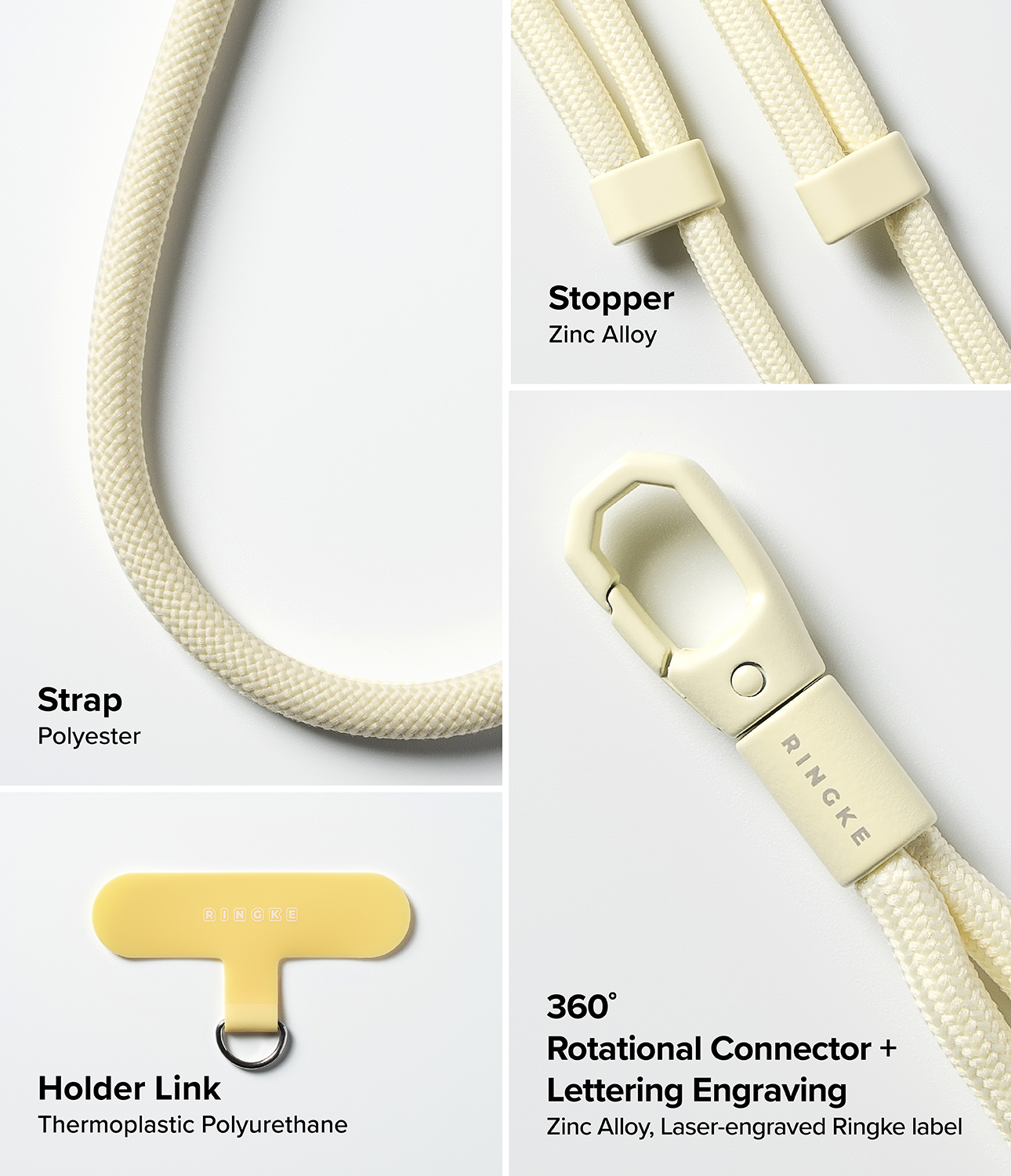 Ringke Handgelenkriemen Für Handy - Verstellbarer Handy Gurt Mit TPU Tag