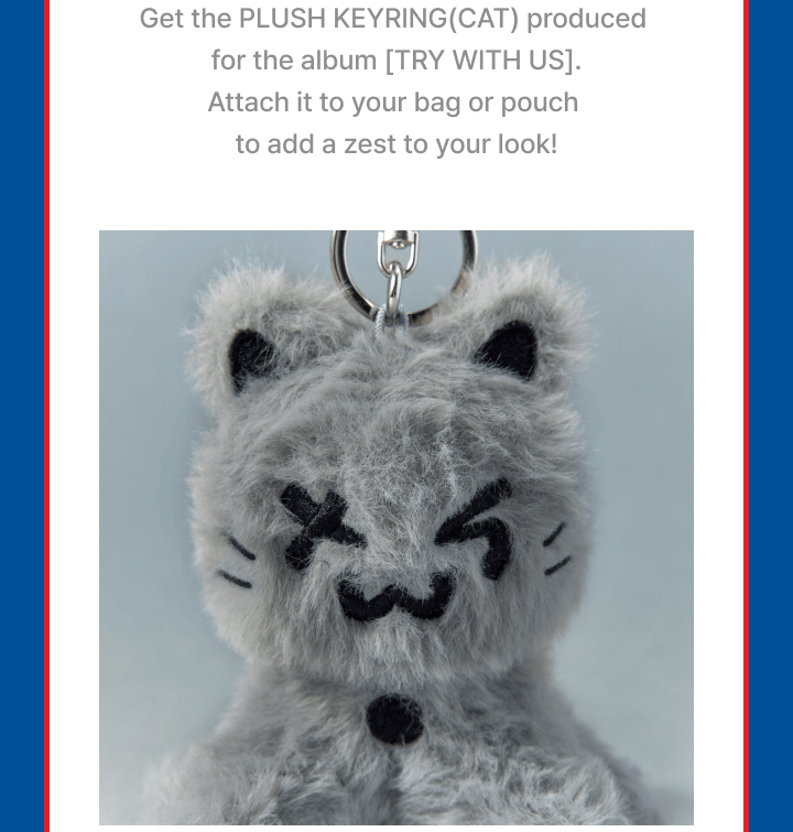 PLUSH KEYRING CAT / CLOUD) TWS [TRY WITH US] OFFICIAL MD