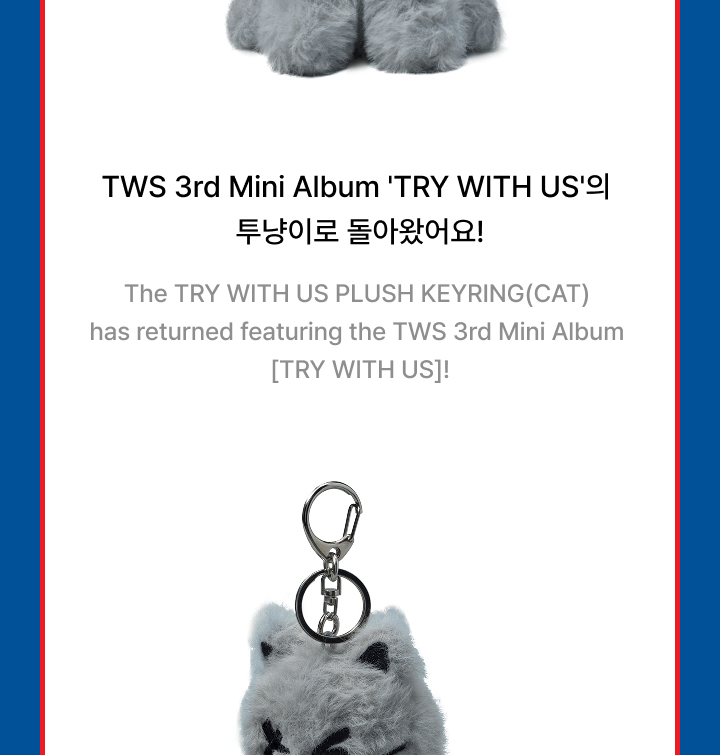 TWS - TRY WITH US Plush Keyring (Cat) - interAsia