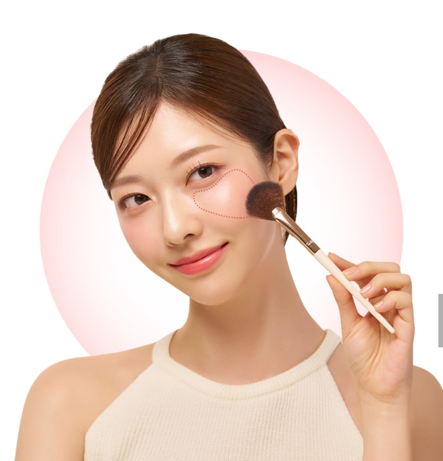 toolif Cheek Fan Brush Blush Brush | 蝦皮購物