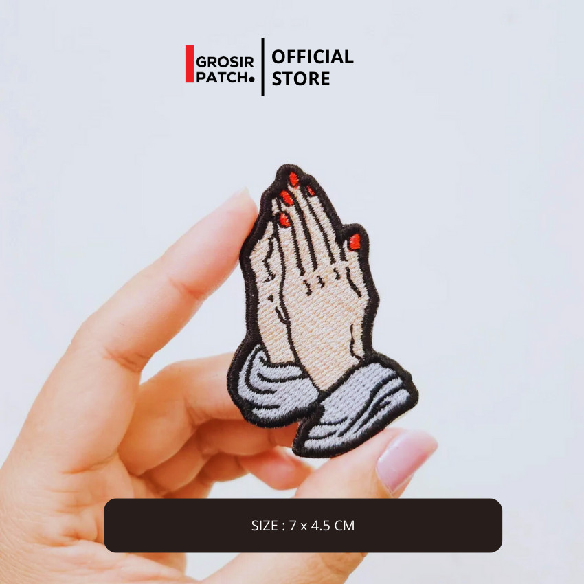 GP-001 祈禱之手刺繡宗教補丁電腦LOGO刺繡 | 蝦皮購物