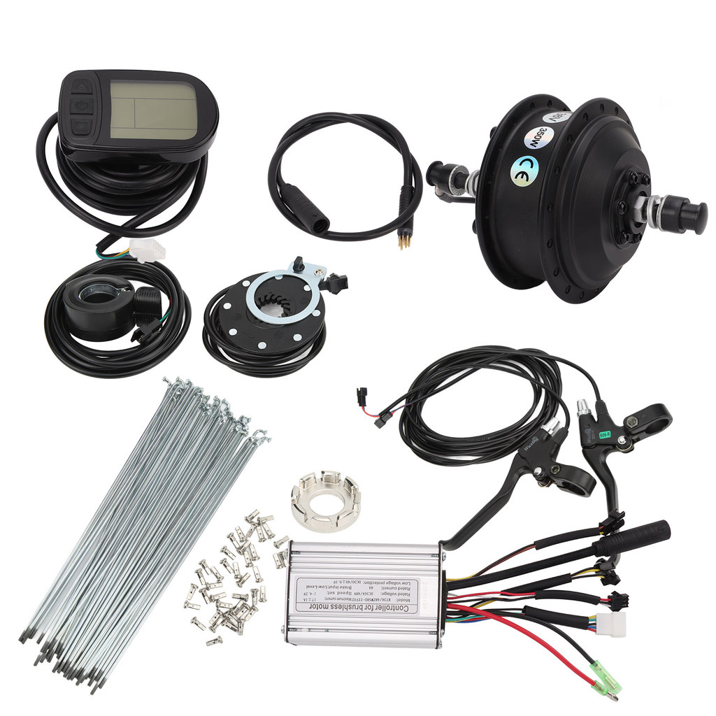 Lixada】 36V 350W 自行車電池轉換套件後輪驅動輪轂電機帶控制器LCD5