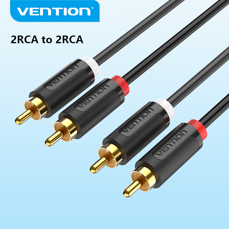 Vention 2 Rca 轉 2 Rca 鍍金立體聲音頻電纜,用於 Dvd 電視放大器 Cd 音箱 | 蝦皮購物
