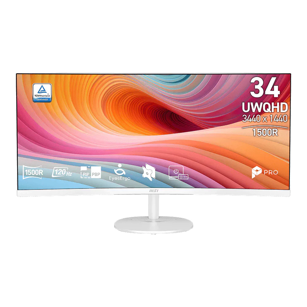 不到六千入手34吋白色21:9曲面!MSI PRO MP341CQW E12:小資族、多工辦公與白色美學桌面的夢幻首選