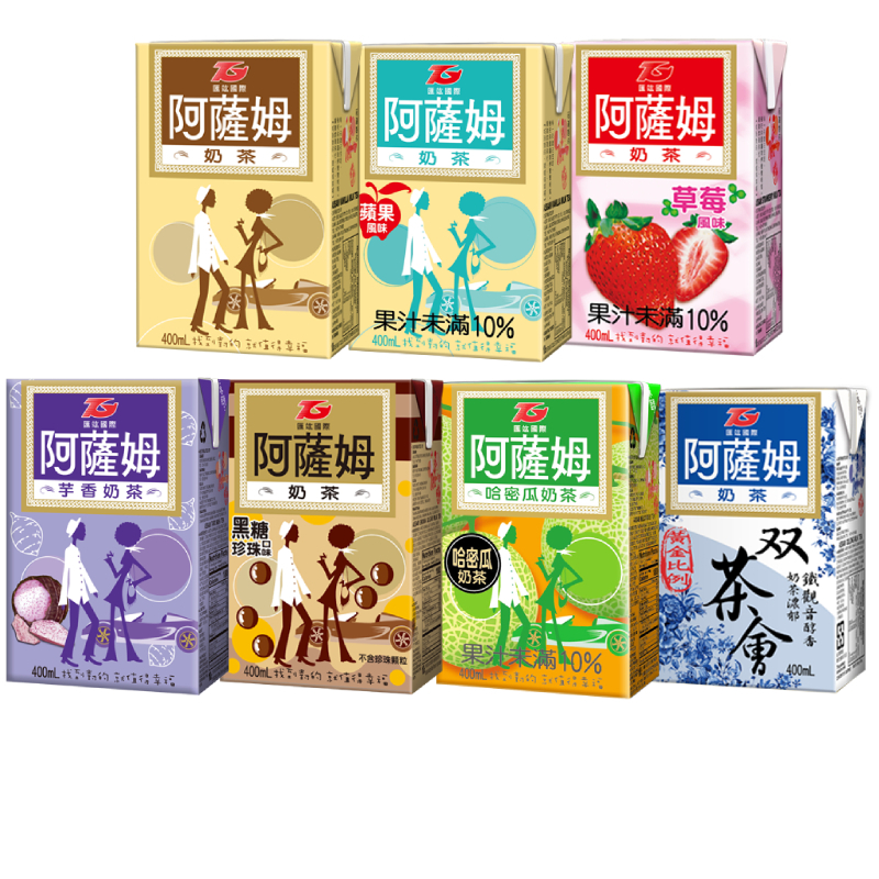 【蝦皮直營】阿薩姆奶茶 原味/蘋果/草莓/芋香/黑糖珍奶/哈密瓜/雙茶會/百香紅茶/芒果奶茶 400ml(6入/組)