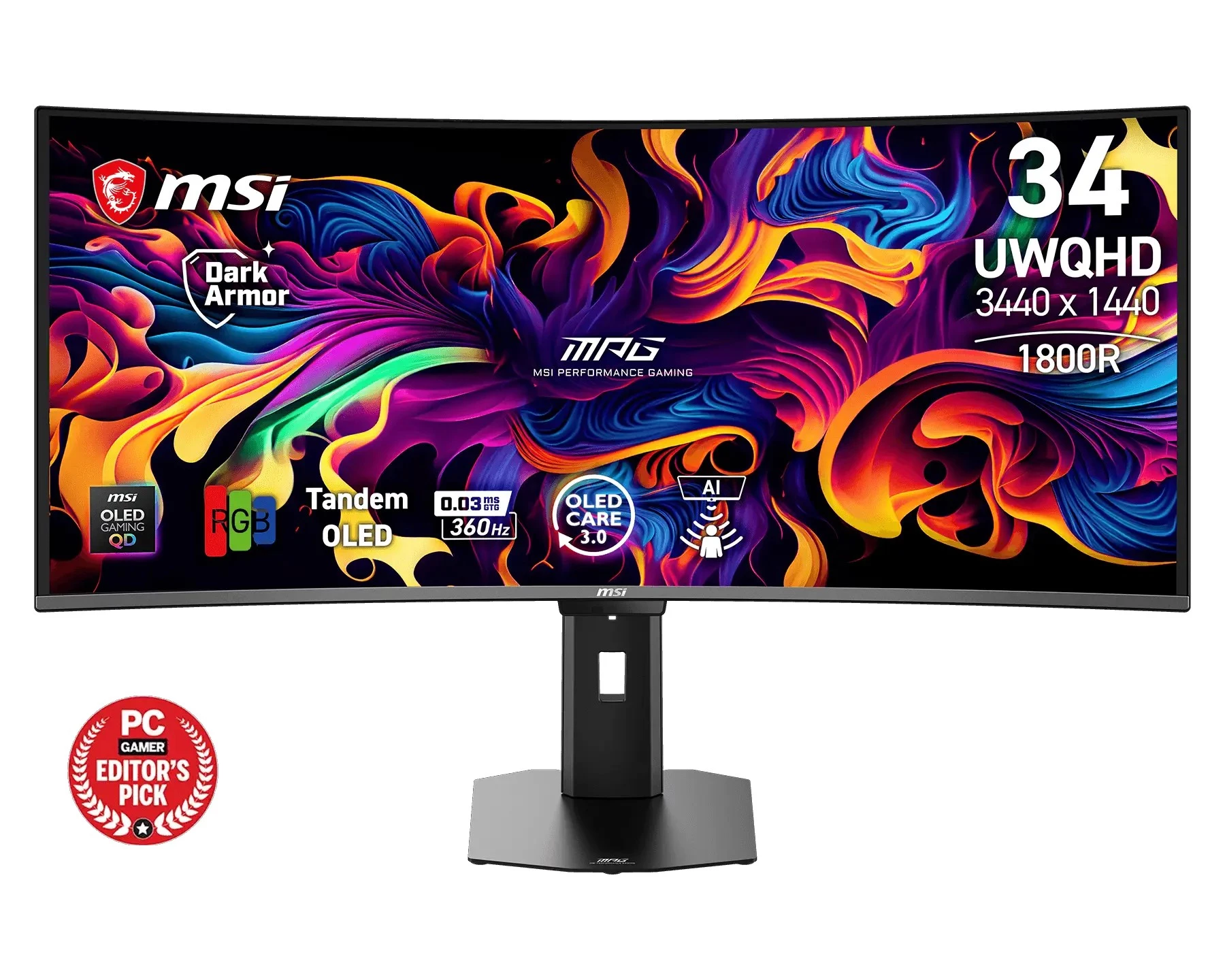 【2026開箱評測】MSI MPG 341CQR QD-OLED 顯示器推薦:第 5 代 Tandem 面板 + 360Hz 刷新率!34吋 21:9 電競與文字清晰度終極天花板