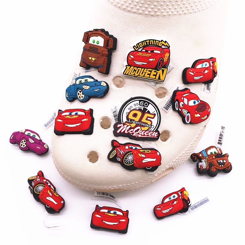 卡通 賽車總動員 PVC鞋釦配件 crocs jibbitz 95 Lightning McQueen 鞋徽章裝飾品 F 蝦皮購物