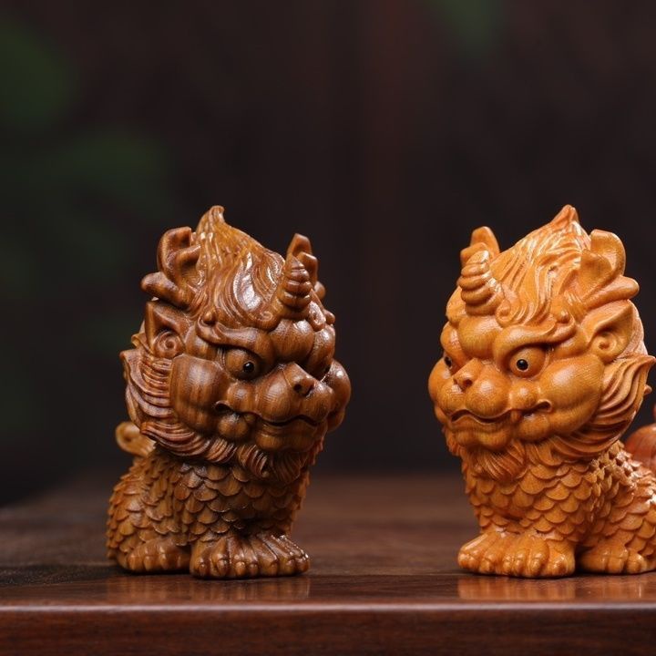 黃楊木雕手把件麒麟瑞獸鎮宅工藝品把玩物件汽車擺件家居裝飾vht6 | 蝦皮購物
