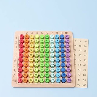 三合一99乘法板/1-100百數板/乘法口訣玩具乘法棋盤遊戲/3 合 1 木製乘法表棋盤遊戲 - 學前教育 | 蝦皮購物