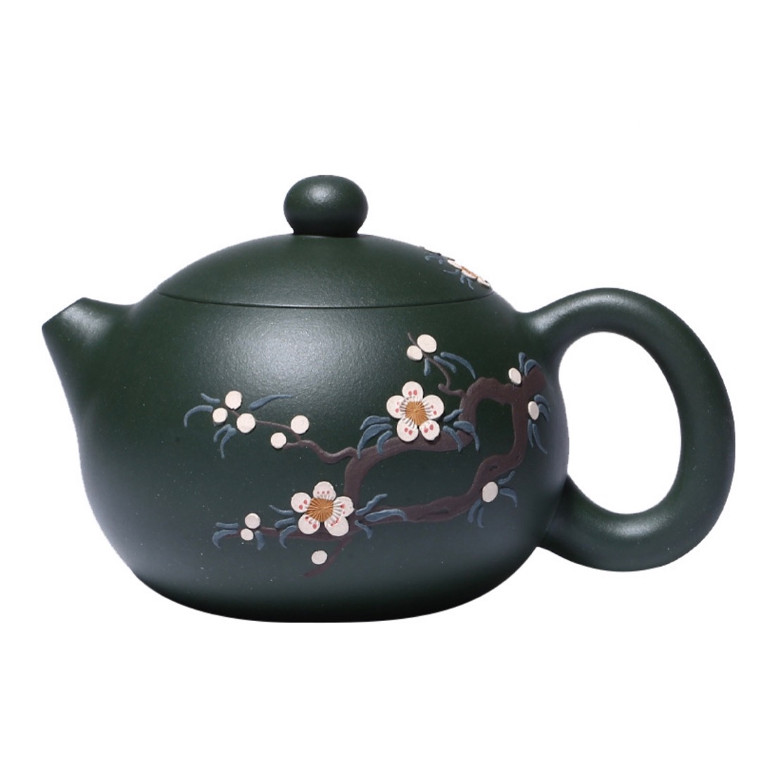 上等な『近現代・紫砂壺・梅花樹くい壺・汪寅仙・綠泥・茶具・茶道品