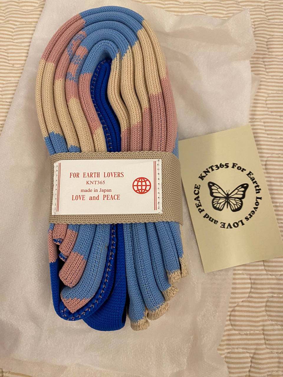 現貨】日本製KNT365 粉藍白波浪環保包—Knitty系列| 蝦皮購物