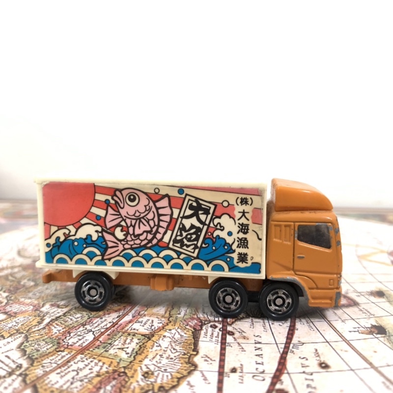 tomica 貨車大海漁業載魚車橘頭貨車三菱Mitsubishi Fuso Super Great