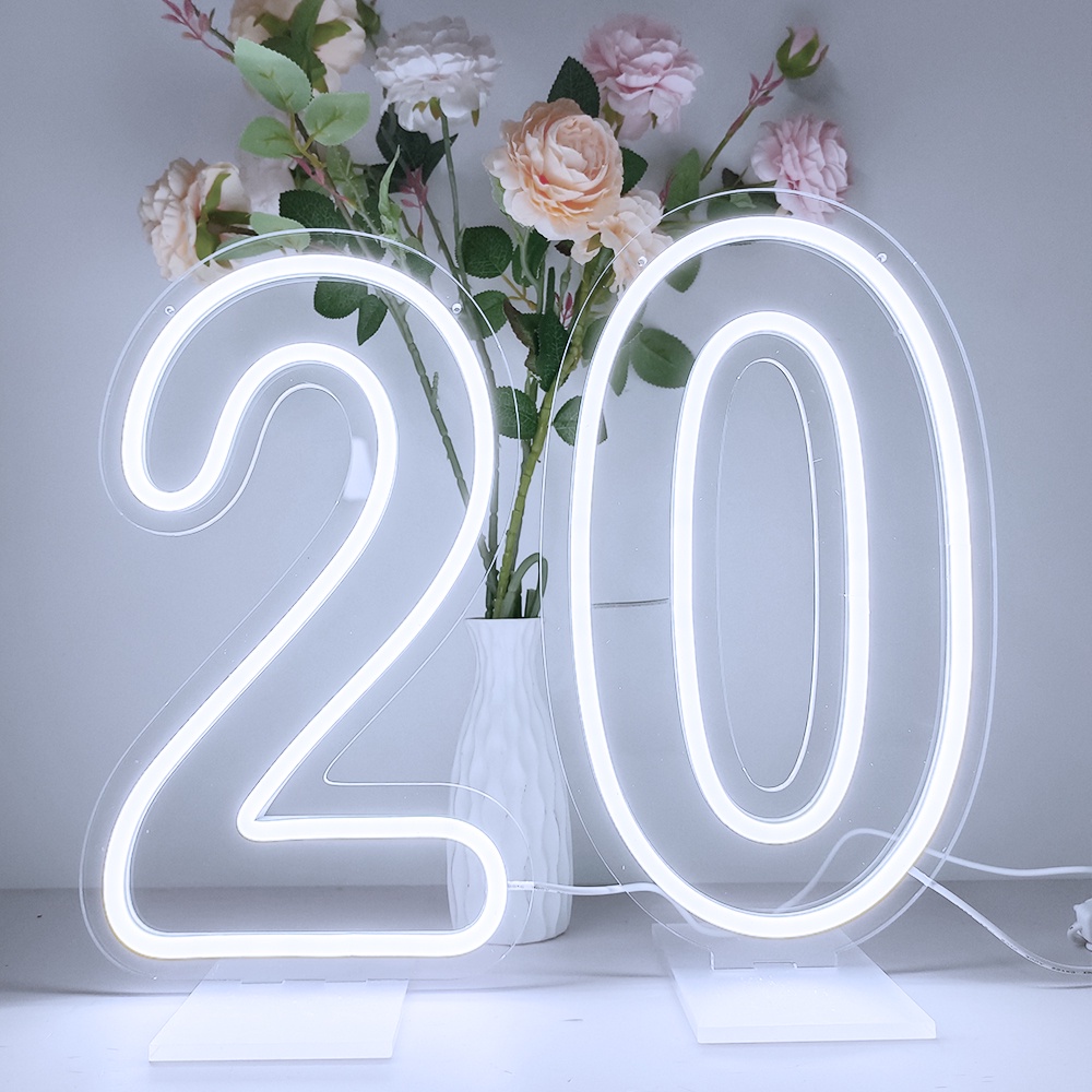 大型 Led 霓虹燈數字標誌 1 2 3 4 5 6 7 8 9 0 標誌生日婚禮派對裝飾 38 厘米高數字 Led 燈 | 蝦皮購物