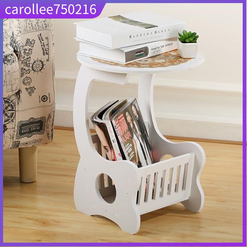 Bedside Table Wood Plastic Living Room Round Magazine Rack T | 蝦皮購物