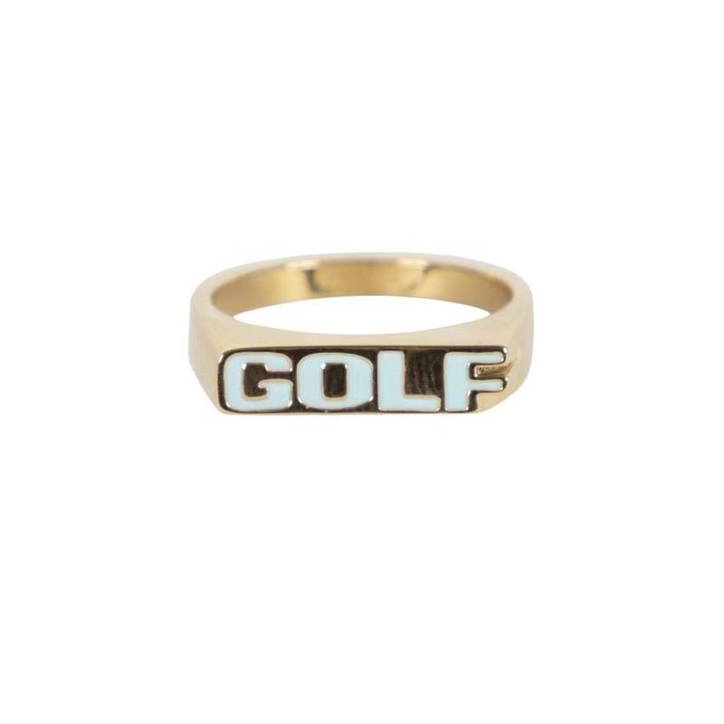 GOLF WANG No Strings gold ring 字母戒指高街潮牌嘻哈配飾男女| 蝦皮購物