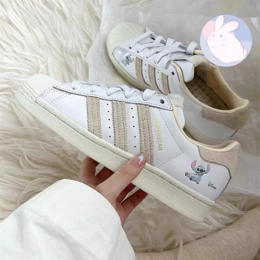 Stitch X Adidas Superstar 麂皮 奶茶色 貝殼鞋 史迪奇 HQ6356 蝦皮購物