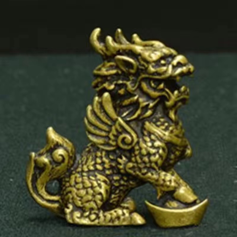 黃銅貔貅擺件公母一對招財開運辟邪消灾吉祥開運吉祥送福辟邪鎮宅麒麟
