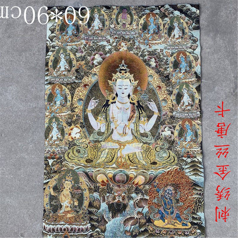 【桃園齣貨】西藏金絲唐卡畫佛像畫尼泊爾刺繡唐卡佈絹畫客廳裝飾掛畫古畫中式 DYL4 | 蝦皮購物