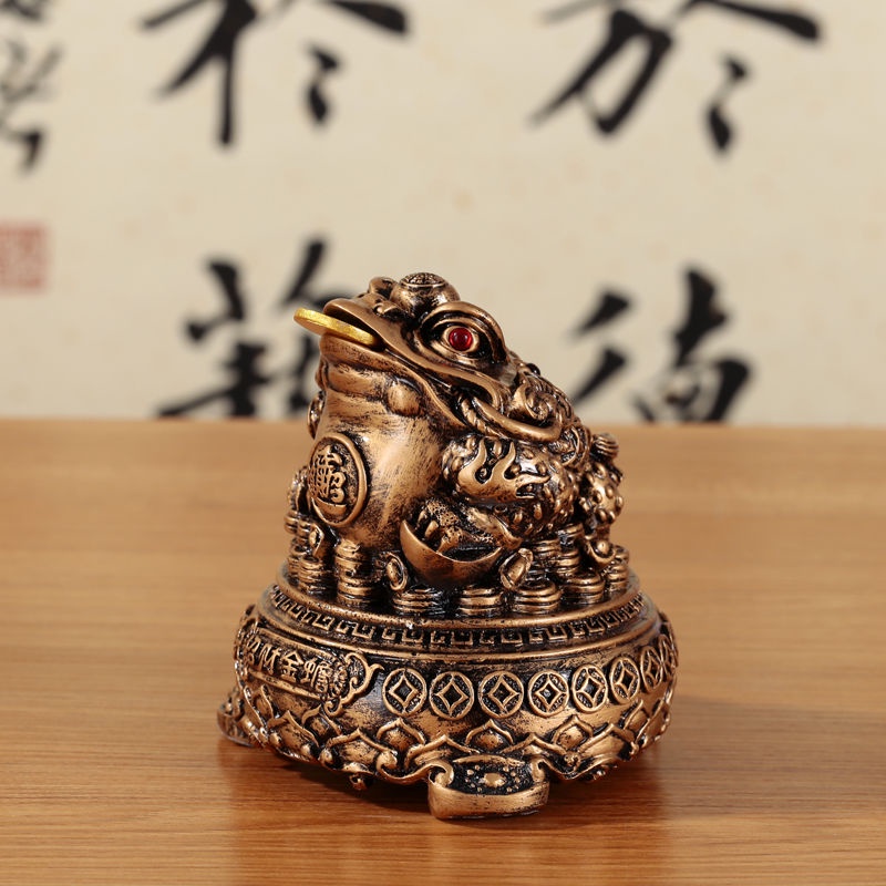 德緣風水】招財金蟾擺件大號招財進寶三足金蟾蜍店鋪開業家居客廳裝飾品