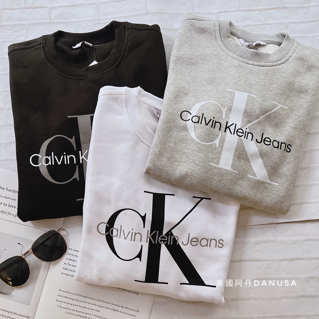 美國阿丹』CK Calvin Klein Jeans 美規男女可穿CK 棉質大學T 長袖保暖