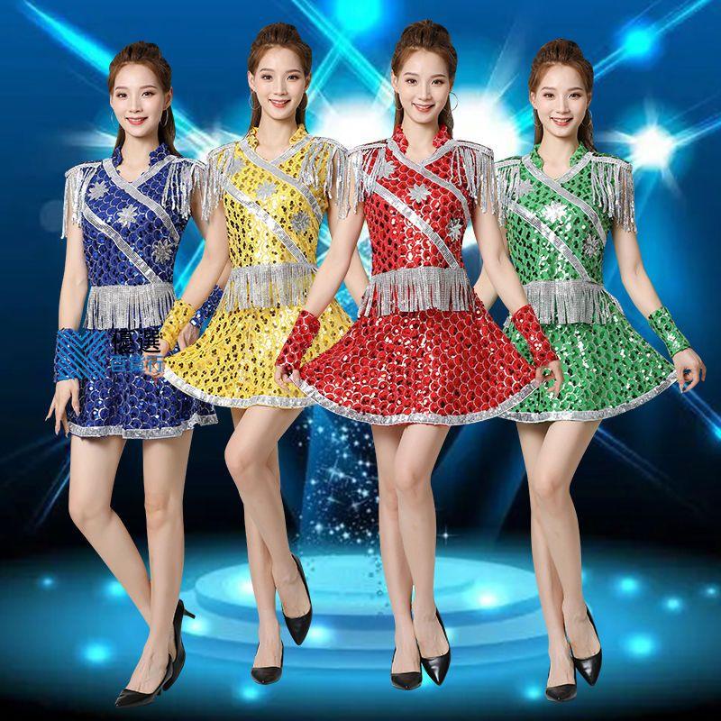 ⭐精品熱銷⭐廣場舞服表演服團體舞服夜店表演亮片爵士舞女成人廣場舞表演服啦啦隊嘻哈服DS學生現代套裝街舞服-優選34 | 蝦皮購物