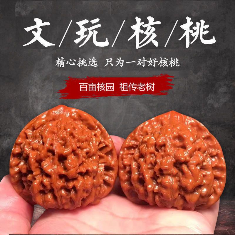 朝聖】 文玩核桃手盤文玩核桃野生核桃樹精配青皮白獅子頭蘋果園麒麟官