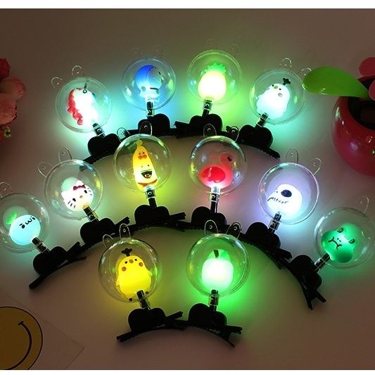 【新北出貨 】 LED閃光波波球發夾卡通發卡夜市地攤熱賣爆款地推小禮品發光玩具 | 蝦皮購物