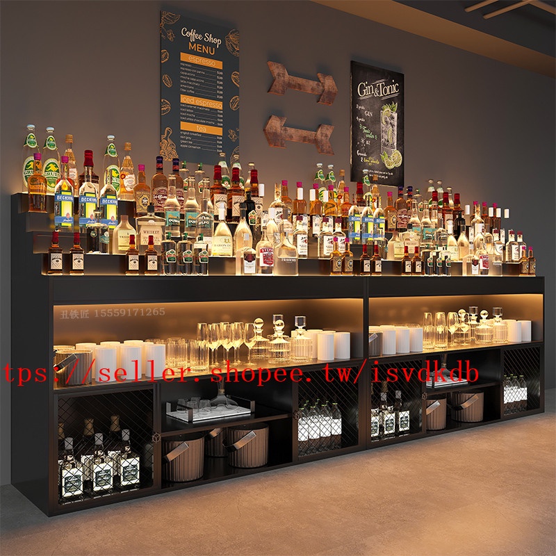 新品 代客組裝 低價酒櫃展示櫃酒吧吧臺發光酒架置物架調酒臺靠墻商用餐邊儲物櫃 | 蝦皮購物