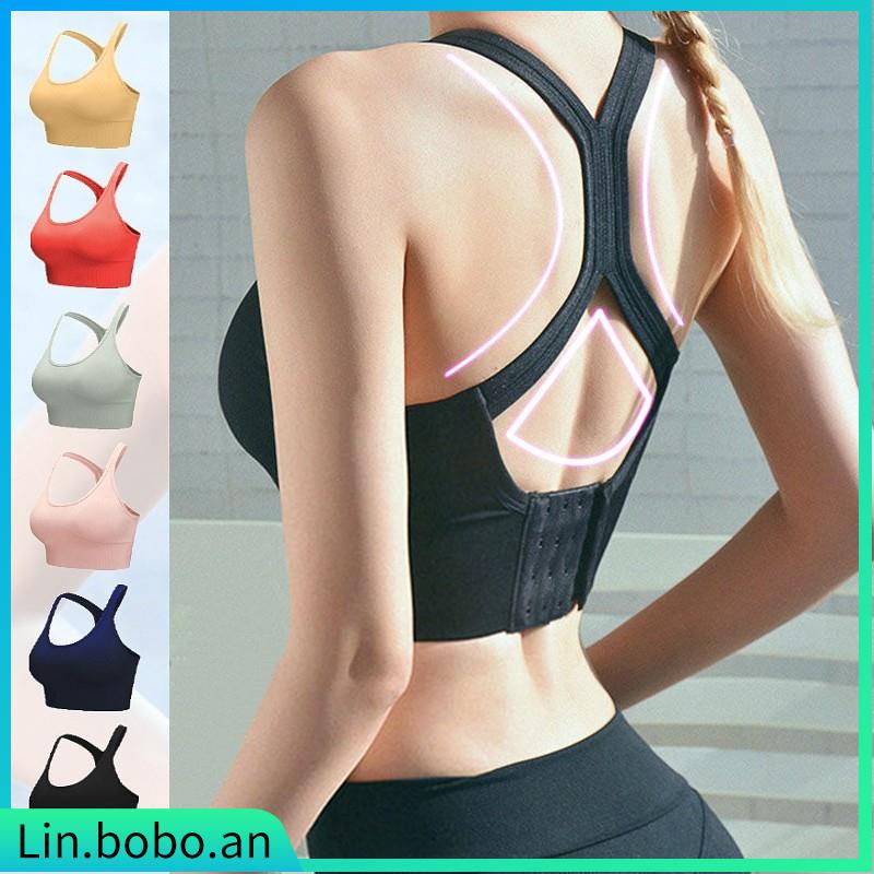 Women's Sports Bra Gathered Without Steel Ring Adjustable Belt Front Zipper  Running Vest Shockproof Underwear Plus Size Z