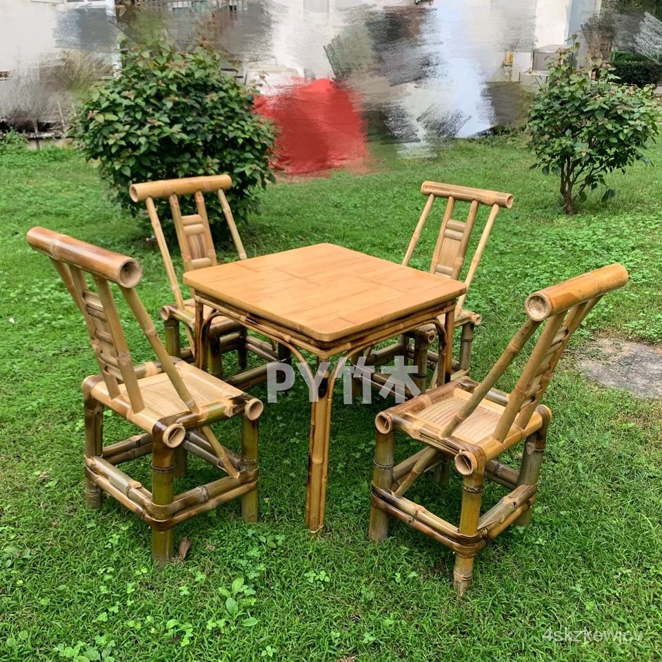 免運 含稅』 竹子餐桌老茶館竹桌竹椅戶外餐廳竹桌椅組閤中式竹茶桌竹製品傢具 TICK | 蝦皮購物