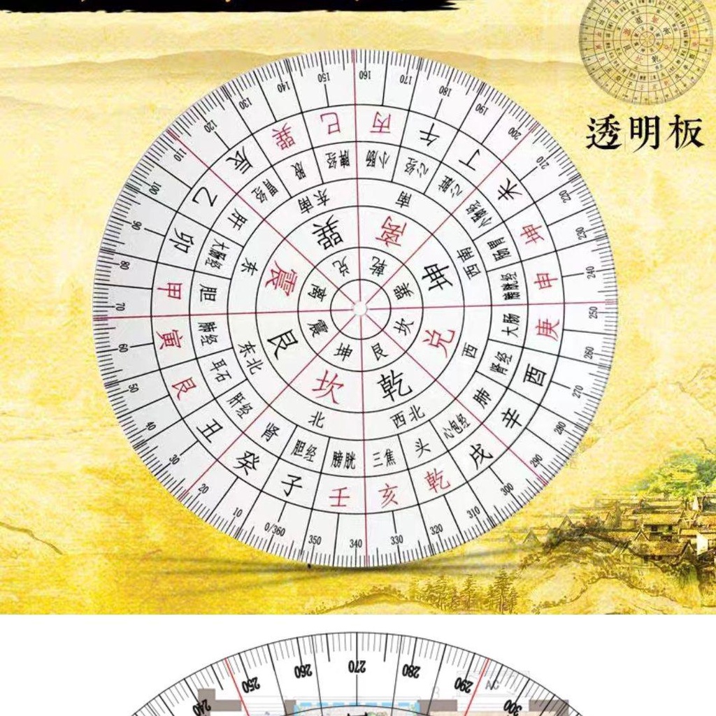 透明先生風水法具帝華二十四山方位牌