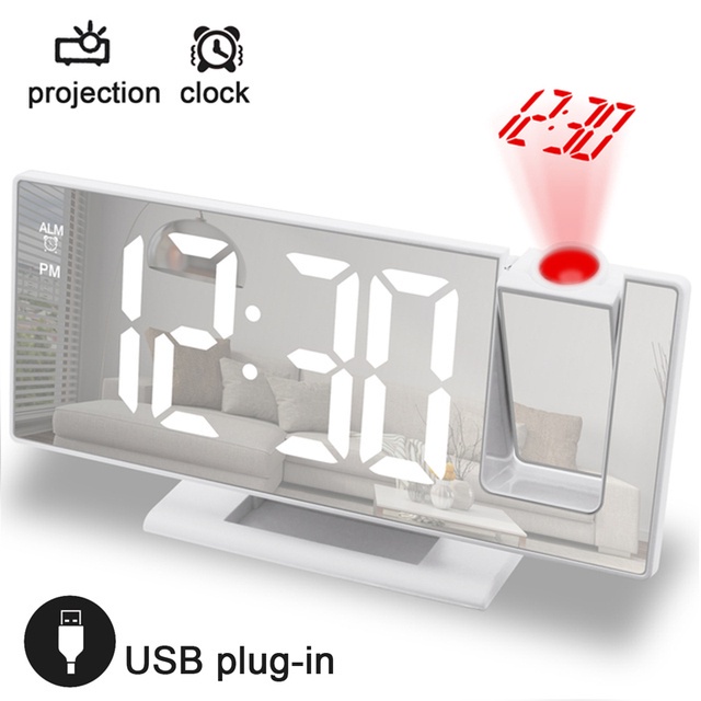 Digital Alarm Clock Smart Projector Clock Table Electronic C 蝦皮購物