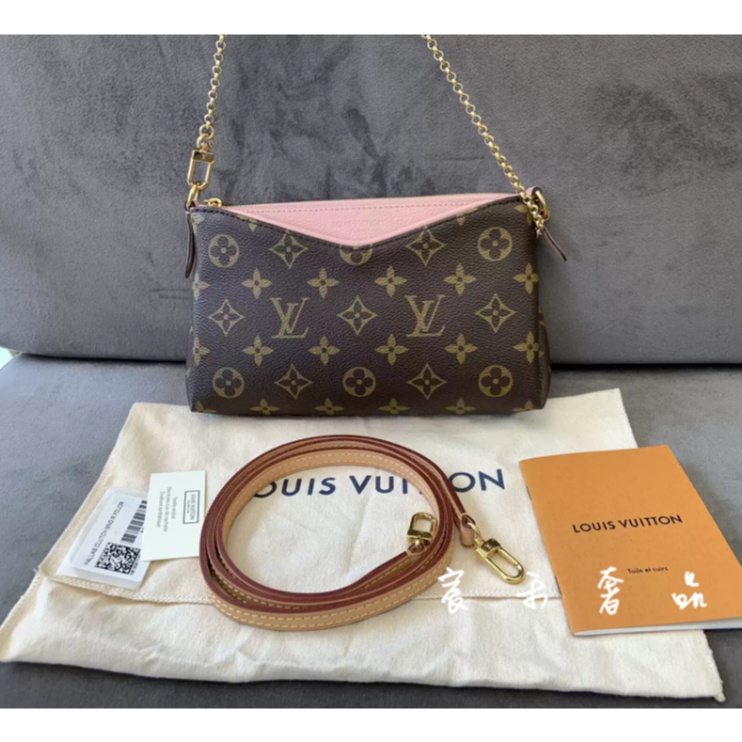 Louis Vuitton Monogram Pallas Clutch Rose Poudre